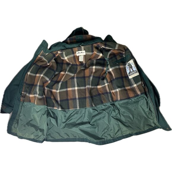 Vintage EDDIE BAUER Mountain Parka Men's XL Green Wool Lined Western Outdoors - Picture 8 of 9